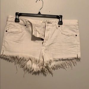NWOT Free People White Denim cutoffs